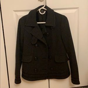 Zara trf black/grayish pea coat size small